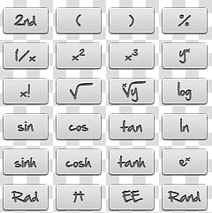 iPhone White Calc, calculator buttons lot transparent background PNG clipart