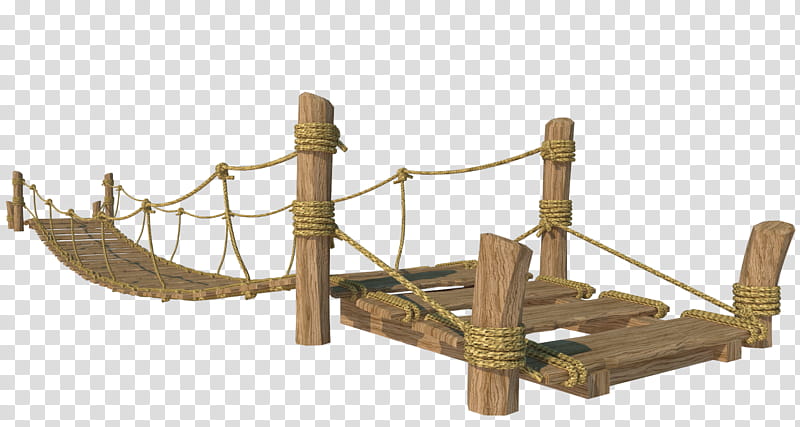 Rope Bridge, brown wooden bridge illustration transparent background PNG clipart