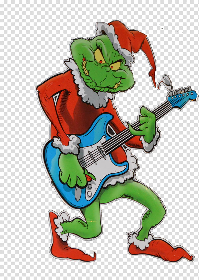 The Grinch, How The Grinch Stole Christmas, Santa Claus, Guitar, Christmas Day, Music, Guitarist, Electric Guitar transparent background PNG clipart