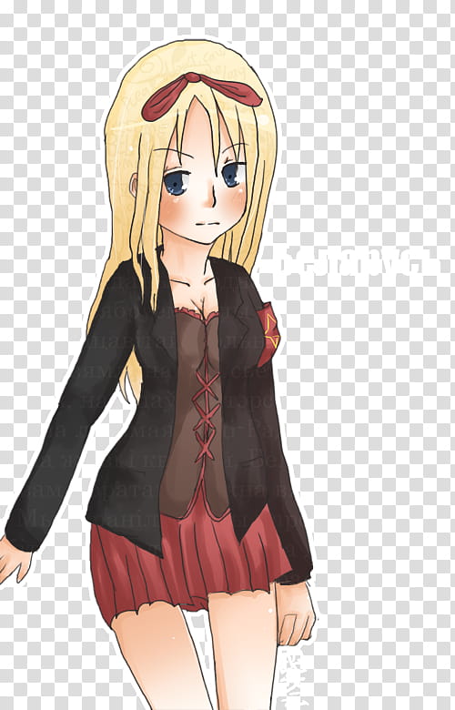 ID, Mafia Outfit, blonde-haired female student anime character painting transparent background PNG clipart