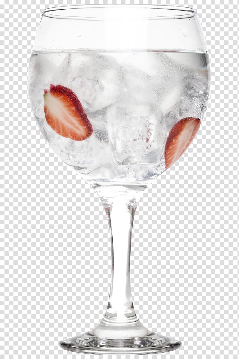 Strawberry, Gin And Tonic, Wine Glass, Tonic Water, Cocktail, Liquor, Cocktail Garnish, Vodka Tonic transparent background PNG clipart