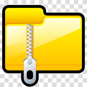 Sleek XP Software, yellow zipped folder icon art transparent background PNG clipart