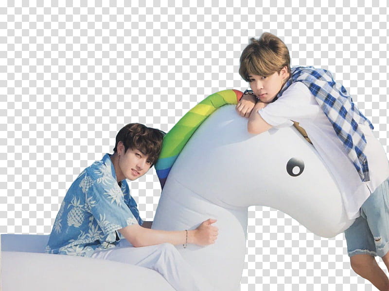 Jikook Summer age BTS, two men posing for transparent background PNG clipart