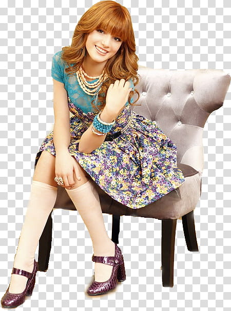 Bella Thorne, Bella Thorne sitting on chair while smiling transparent background PNG clipart