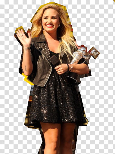 Candid Demi Lovato ZIP, women holding a trophy close-up graphy transparent background PNG clipart