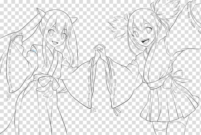 Fujin&#;s Miko&#;s,FT Lineart, Windy and Sherria transparent background PNG clipart