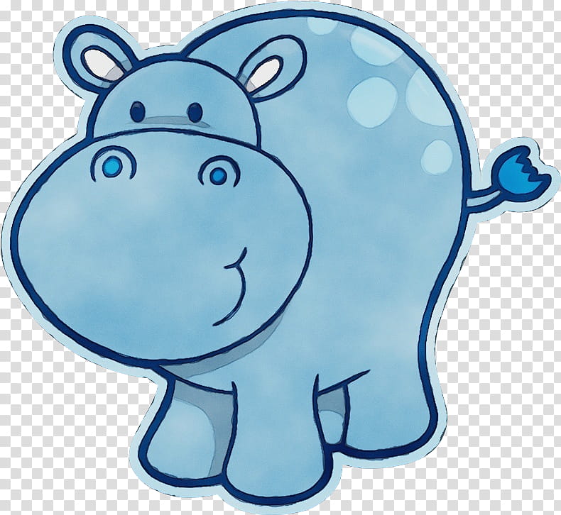 cartoon blue nose snout, Watercolor, Paint, Wet Ink, Cartoon, Sticker transparent background PNG clipart