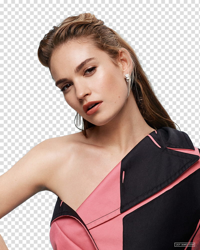 LILY JAMES,  transparent background PNG clipart