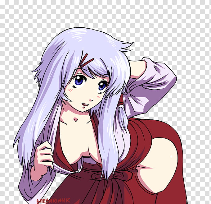 miko, woman in red dress anime character transparent background PNG clipart
