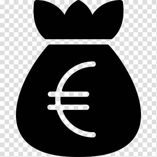 Euro Logo, Money, Money Bag, Euro Banknotes, Pound Sterling, Currency, Symbol, Blackandwhite transparent background PNG clipart