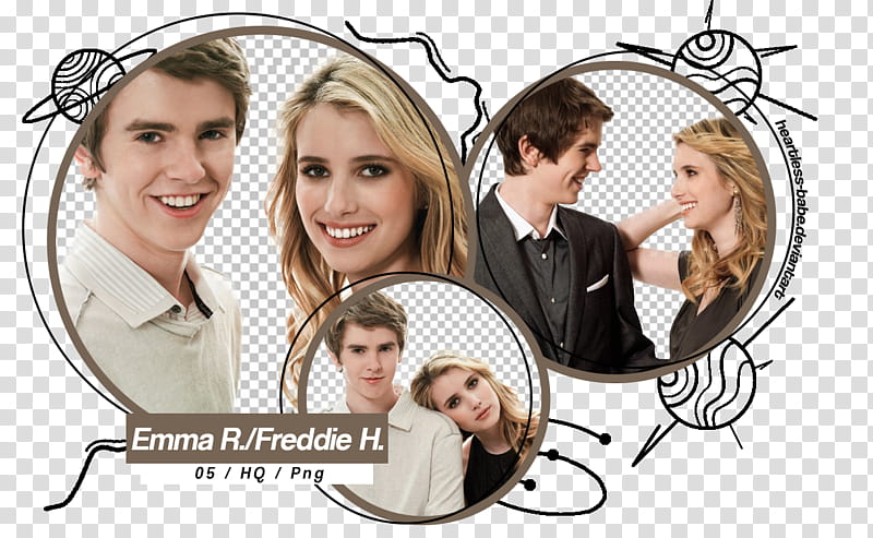 Freddie Highmore and Emma Roberts transparent background PNG clipart