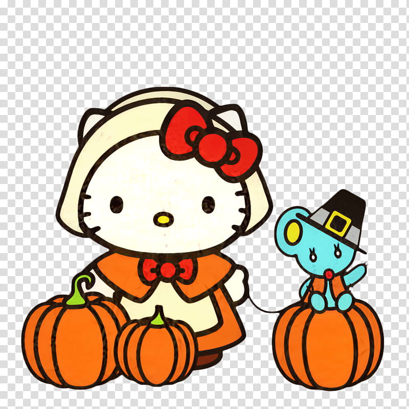 Hello Kitty Thanksgiving, Cat, My Melody, Sanrio, Turkey Meat, Drawing, Cuteness, Cartoon transparent background PNG clipart