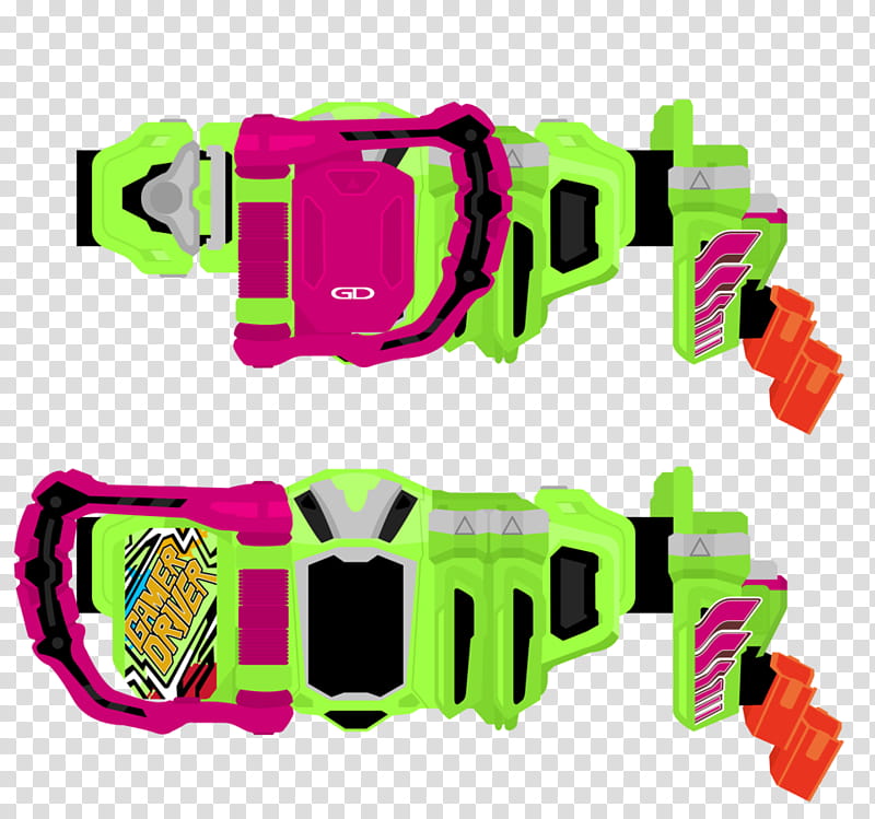 Kamen Rider Ex-Aid Gamer Driver Basic, pink-orange-and-green Game driver toy blaster illustration transparent background PNG clipart