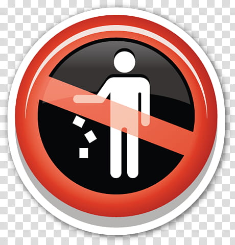 EMOJI STICKER , no littering signage illustration transparent background PNG clipart