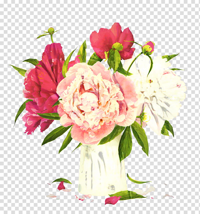 Pink Flowers, Peony, Garden Roses, Vase, Chinese Peony, Flower Bouquet, Plant, Cut Flowers transparent background PNG clipart