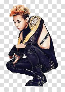 G DRAGON S, man wearing black and brown suit transparent background PNG clipart