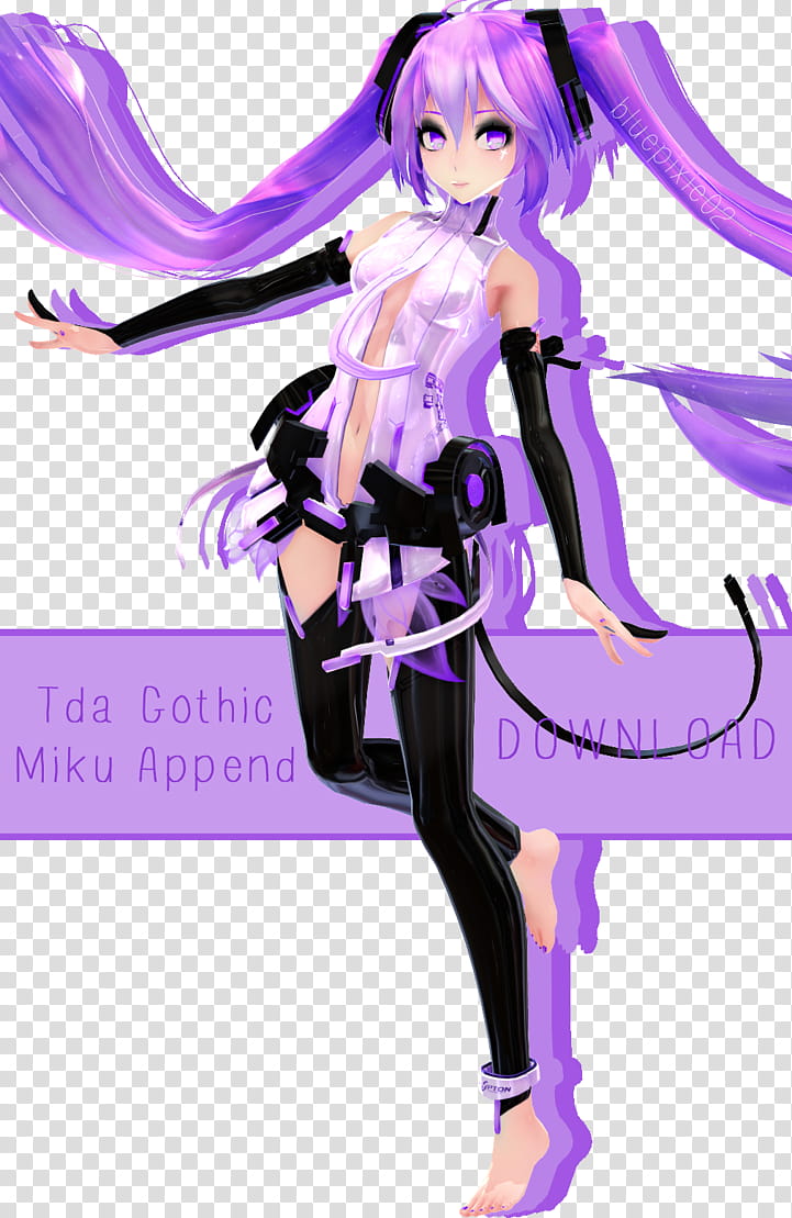 [] Tda Goth Miku Append, + Watchers, purple-haired woman anime character illustration transparent background PNG clipart