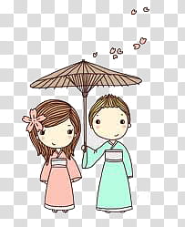 two women standing under umbrella art transparent background PNG clipart