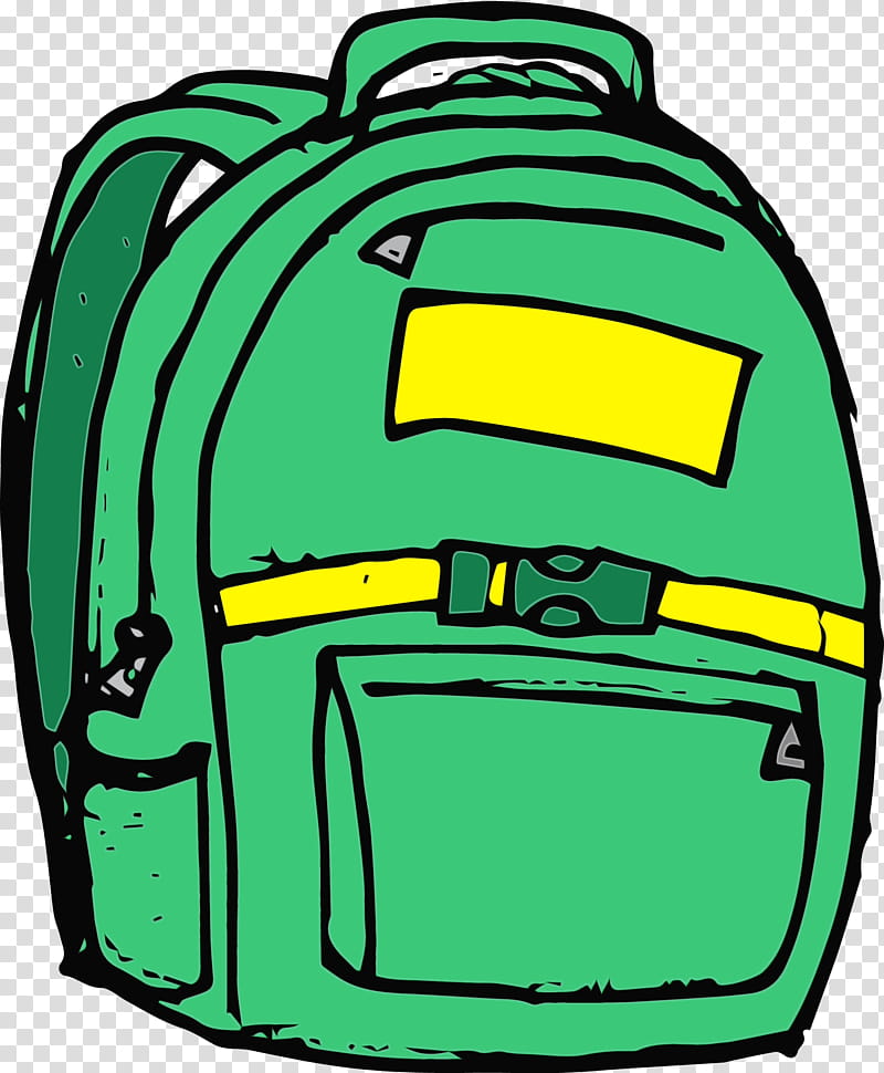 green luggage and bags backpack bag, Watercolor, Paint, Wet Ink transparent background PNG clipart