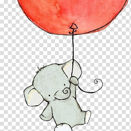 Super  , gray elephant holding balloon illustration transparent background PNG clipart