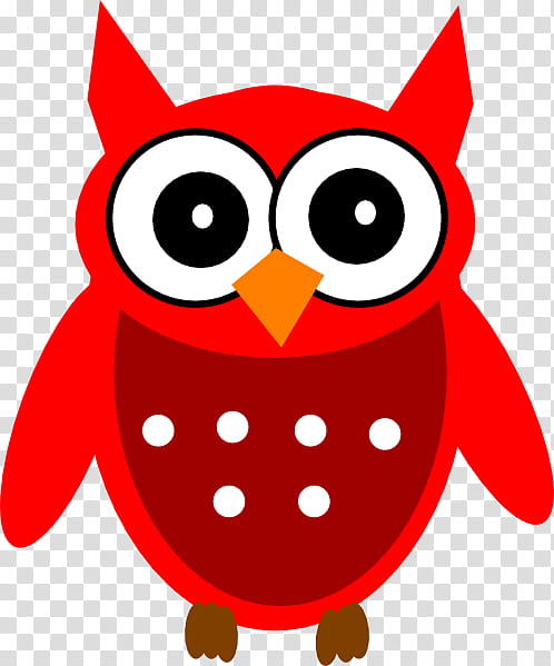 Owl, Bird, Cartoon, Drawing, Barn Owl, Snowy Owl, Beak, Red transparent background PNG clipart