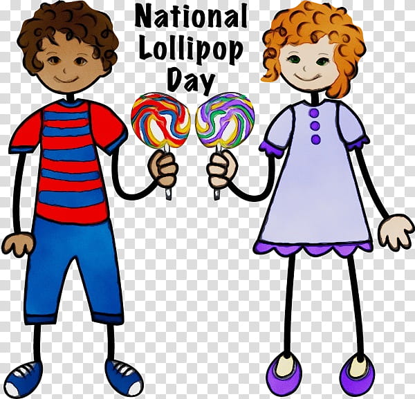 Friendship Day Happy People, Watercolor, Paint, Wet Ink, Lollipop, Child, Drawing, Desktop transparent background PNG clipart