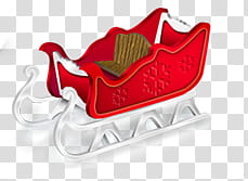 CHRISTMAS MEGA, red and white sleigh transparent background PNG clipart
