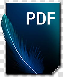 Adobe Neue Icons, PDF__, blue feather PDF icon transparent background PNG clipart