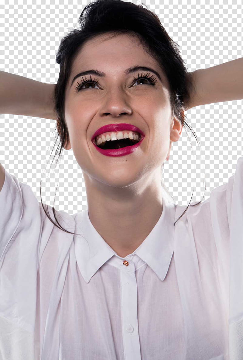 Lodovica Comello, woman wearing white button-up top transparent background PNG clipart