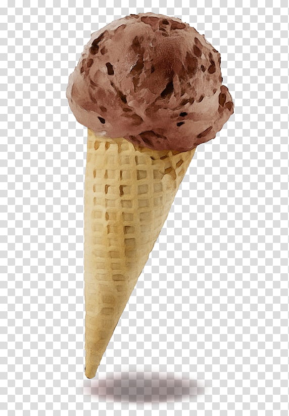 Ice Cream Cone, Watercolor, Paint, Wet Ink, Chocolate Ice Cream, Ice Cream Cones, Smudge, Flavor transparent background PNG clipart