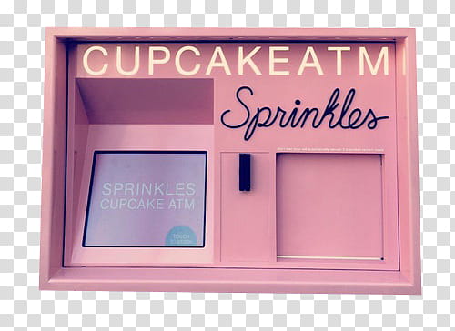 Pink, pink Sprinkles cupcake ATM illustration transparent background PNG clipart