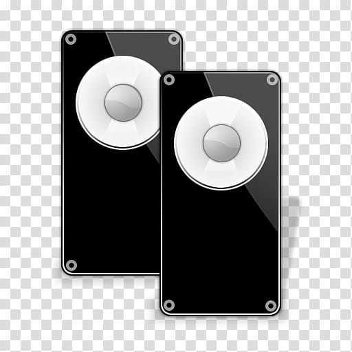 TRIX Icon Set, Speakers, two black MP players illustration transparent background PNG clipart