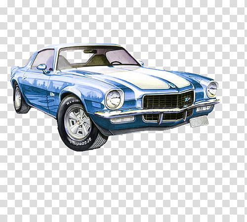 Retro Cars, classic blue coupe illustration transparent background PNG clipart