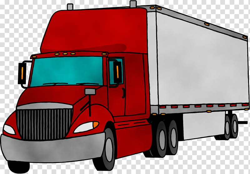 land vehicle vehicle truck trailer truck transport, Watercolor, Paint, Wet Ink, Freight Transport, Commercial Vehicle, Car transparent background PNG clipart