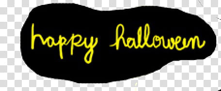 yellow Happy Halloween text transparent background PNG clipart