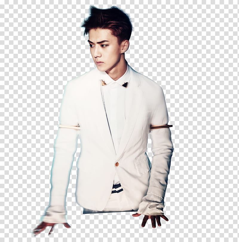EXO Overdose, man in white suit transparent background PNG clipart