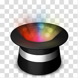 magic hat producing multicolored lights icon transparent background PNG clipart