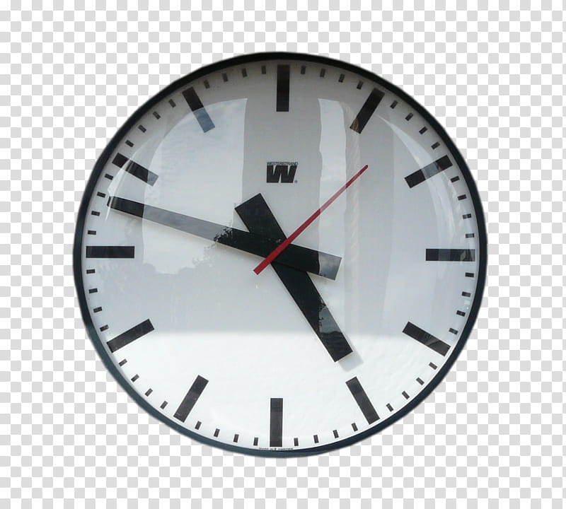 Station Clock, white and black analog clock time displaying   transparent background PNG clipart