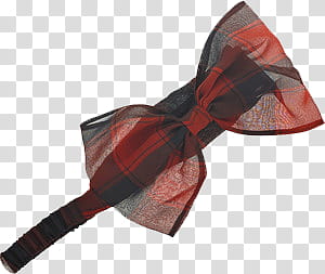 Bows II, red and black plaid bow tie transparent background PNG clipart