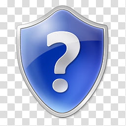 Vista RTM WOW Icon , Unknown Shield, blue and white question icon transparent background PNG clipart