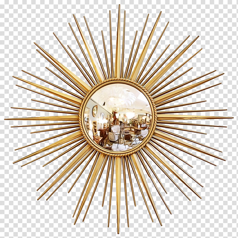 Gold Drawing, Sunburst, Interior Design Services, Painting, Mirror, Metal, Brass, Ceiling transparent background PNG clipart