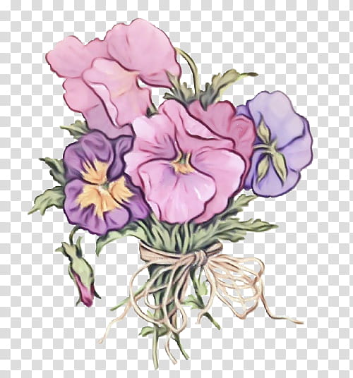 flower flowering plant plant violet petal, Watercolor, Paint, Wet Ink, Purple, Pink, Sweet Pea transparent background PNG clipart