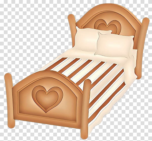 furniture bed frame bed wood beige, Cartoon, Room, Architecture, Comfort transparent background PNG clipart
