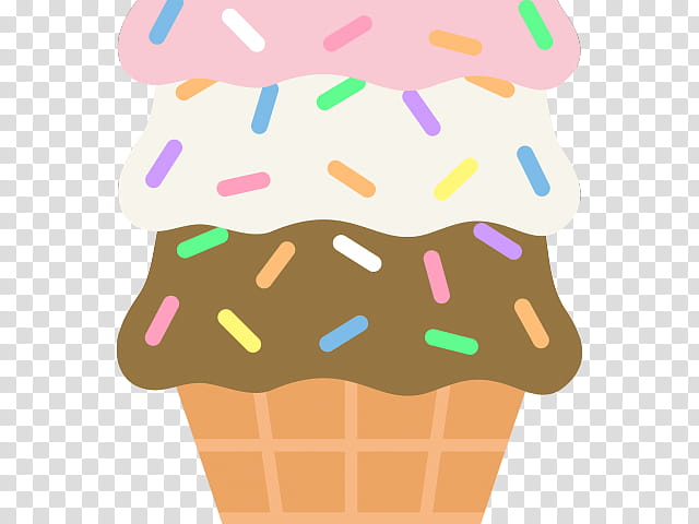 Ice Cream Cone, Ice Cream Cones, Sundae, Gelato, Neapolitan Ice Cream, Cake, Cartoon, Sprinkles transparent background PNG clipart
