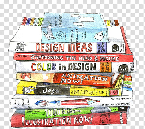 pile of assorted-title books illustration transparent background PNG clipart
