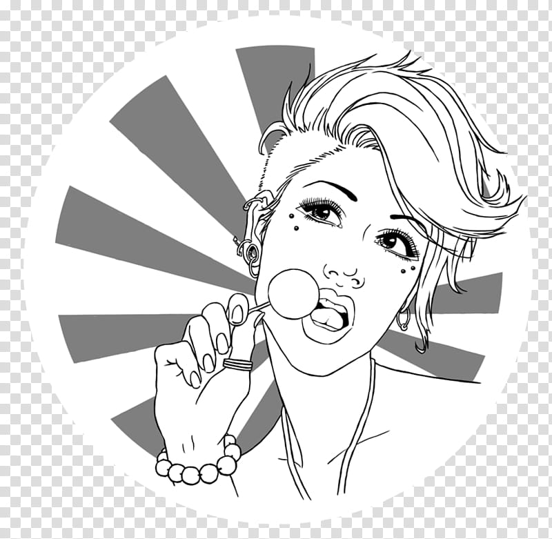 Lollipop, female face sketch transparent background PNG clipart