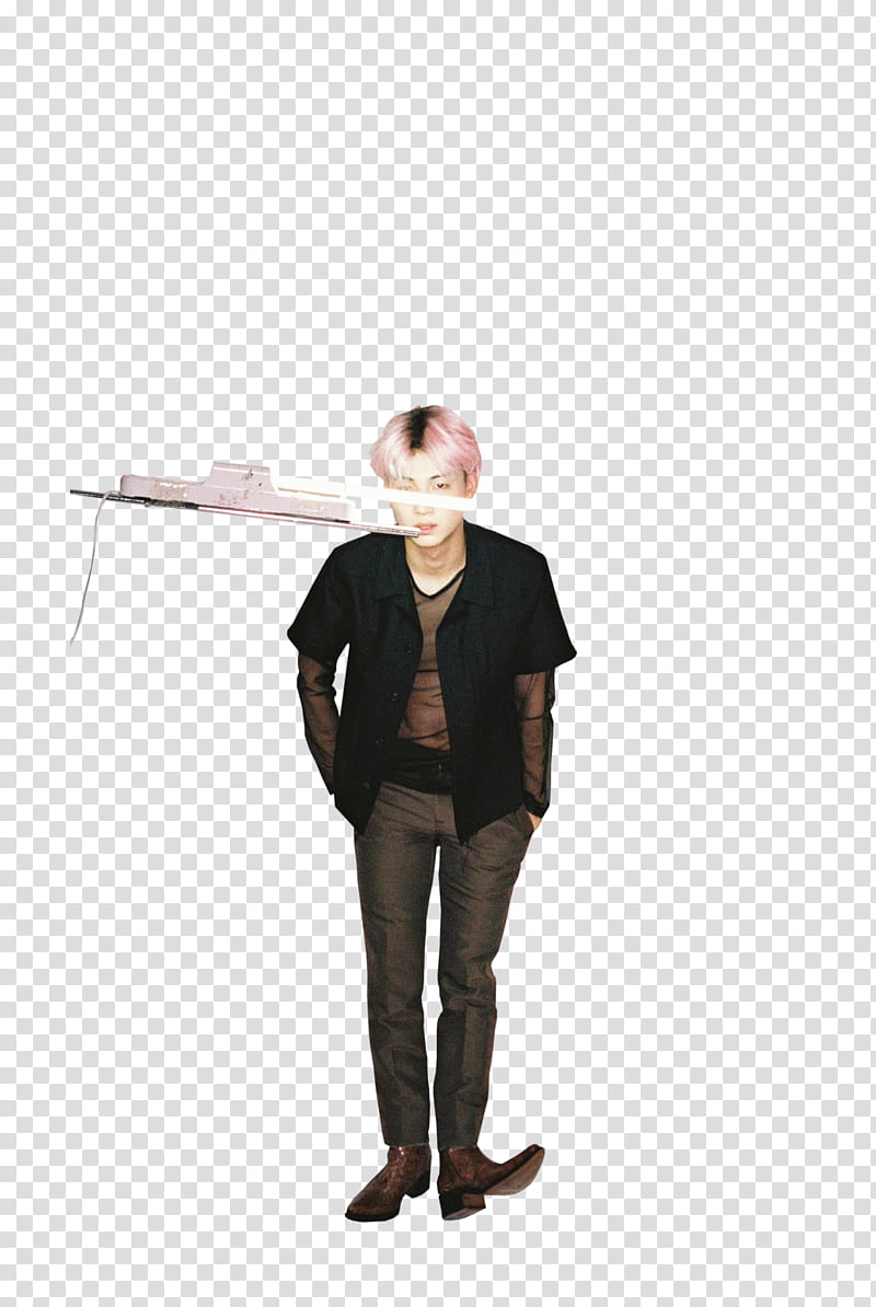 JB Im Jaebum, man wearing black button-up shirt and black dress pants transparent background PNG clipart