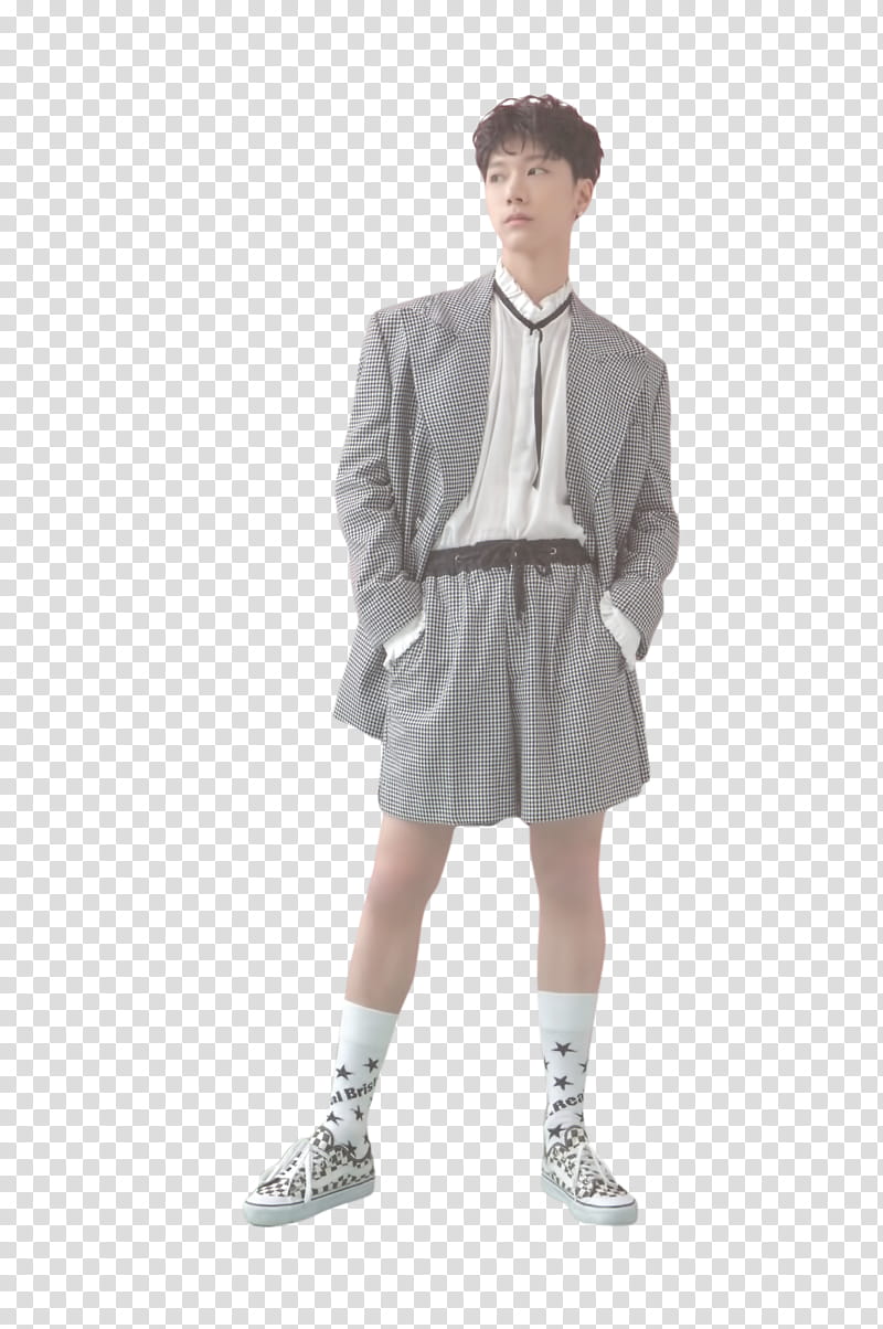 Ten NCT U, men's gray suit jacket and shorts transparent background PNG clipart