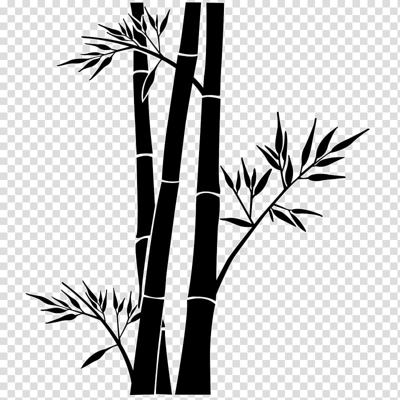 Black And White Flower, Bamboo, Wall Decal, Sticker, Bambou, Tropical Woody Bamboos, Vinyl Group, Bathroom transparent background PNG clipart