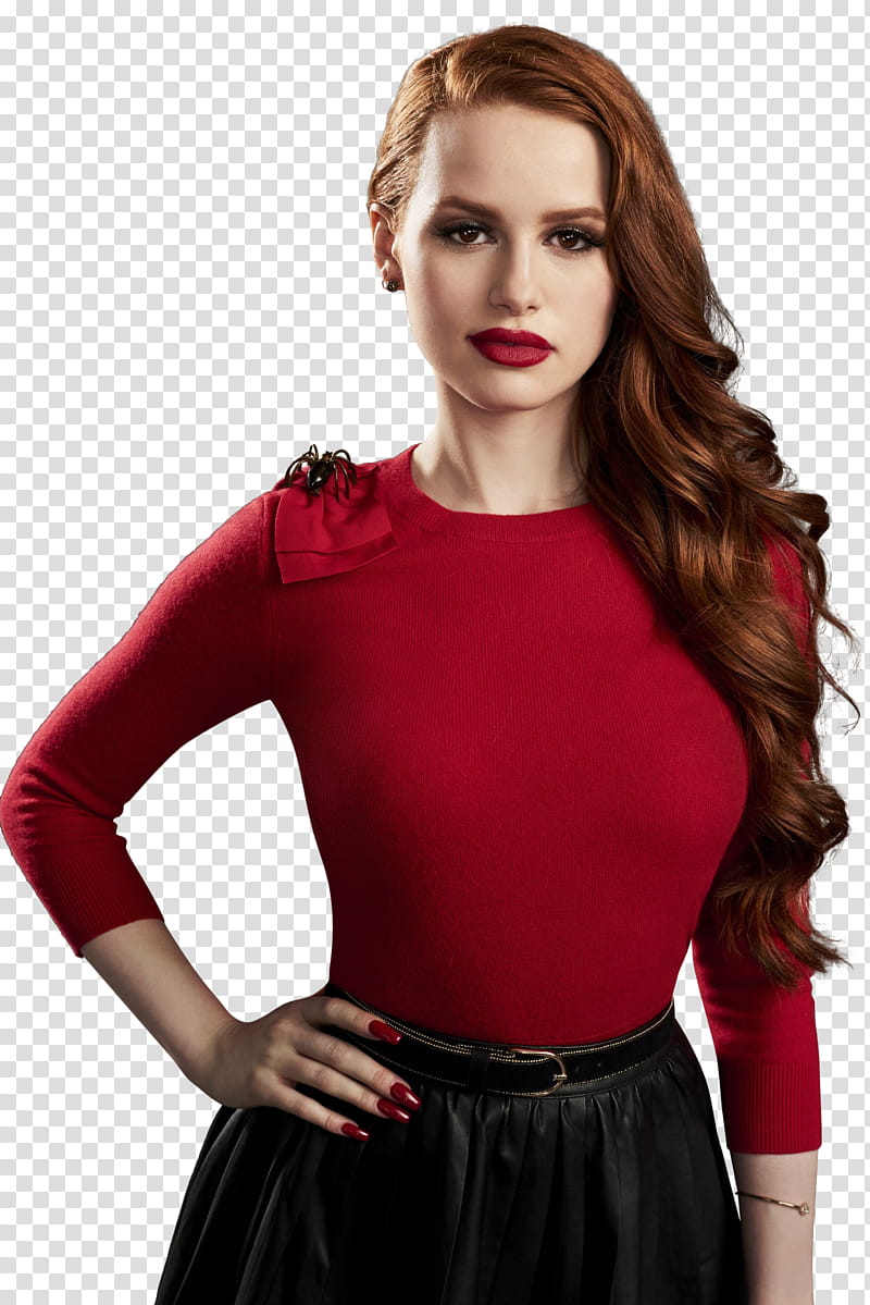 Riverdale cast, woman wearing red top transparent background PNG clipart